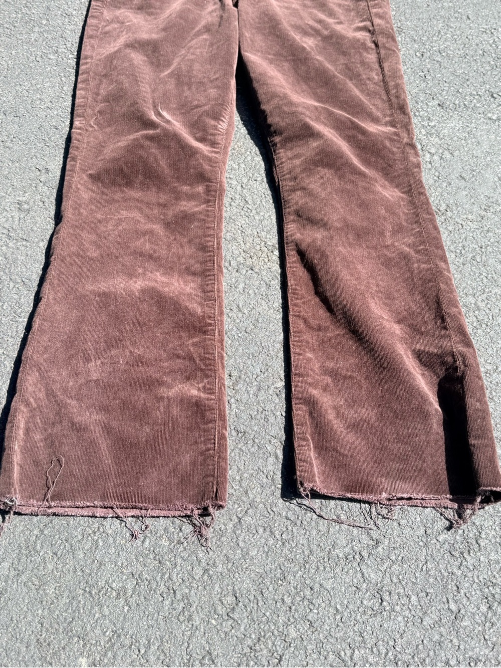 MOTHER women’s Hustler Ankle Fray Corduroy brown pants. - Picture 10 of 13